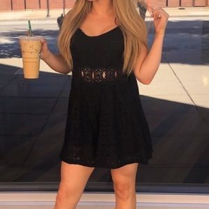 Black romper with lace detail